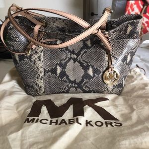 GENTLY USED Michael Kors snakeskin tote purse